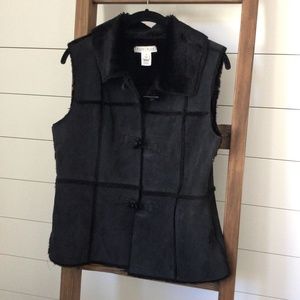 White House Black Market Faux Fur and Suede Vest